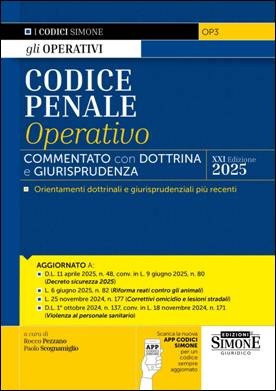 Libreria Il Flaminio Rimini Codice Penale Operativo 2025. Annotato con Dottrina e Giurisprudenza 
